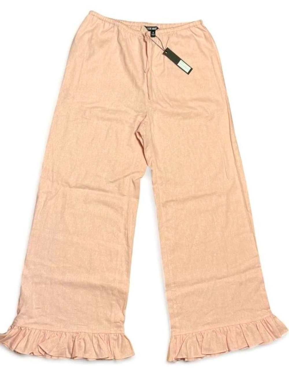 Steve Madden Pink Ruffle Hem Capri Wide Leg size S girly hippie whimsy fairy